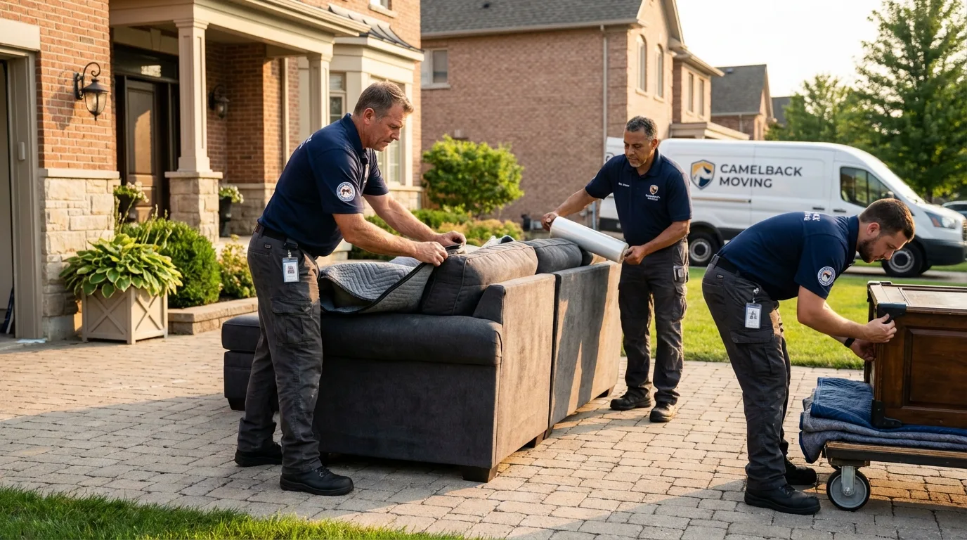 Large estate moving crew wrapping furniture in Haines, AK